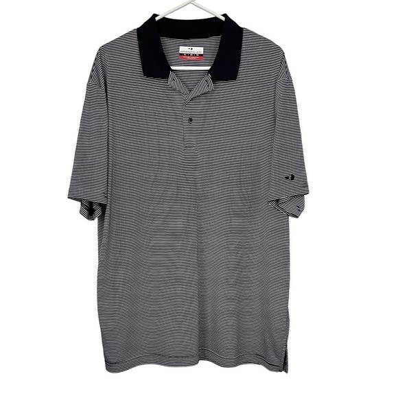 Grand Slam Men’s Navy & White Striped Polo Shirt Size XL - Picture 1 of 9